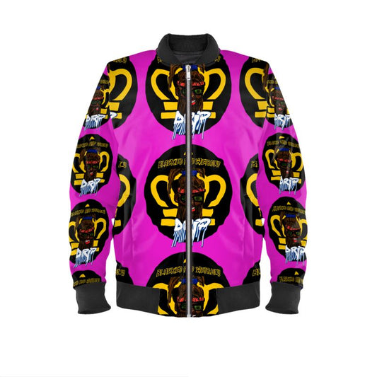 Blacked and Weirdly Drip Bomber Jacket- Pink