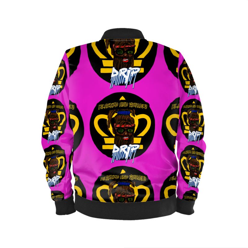 Blacked and Weirdly Drip Bomber Jacket- Pink