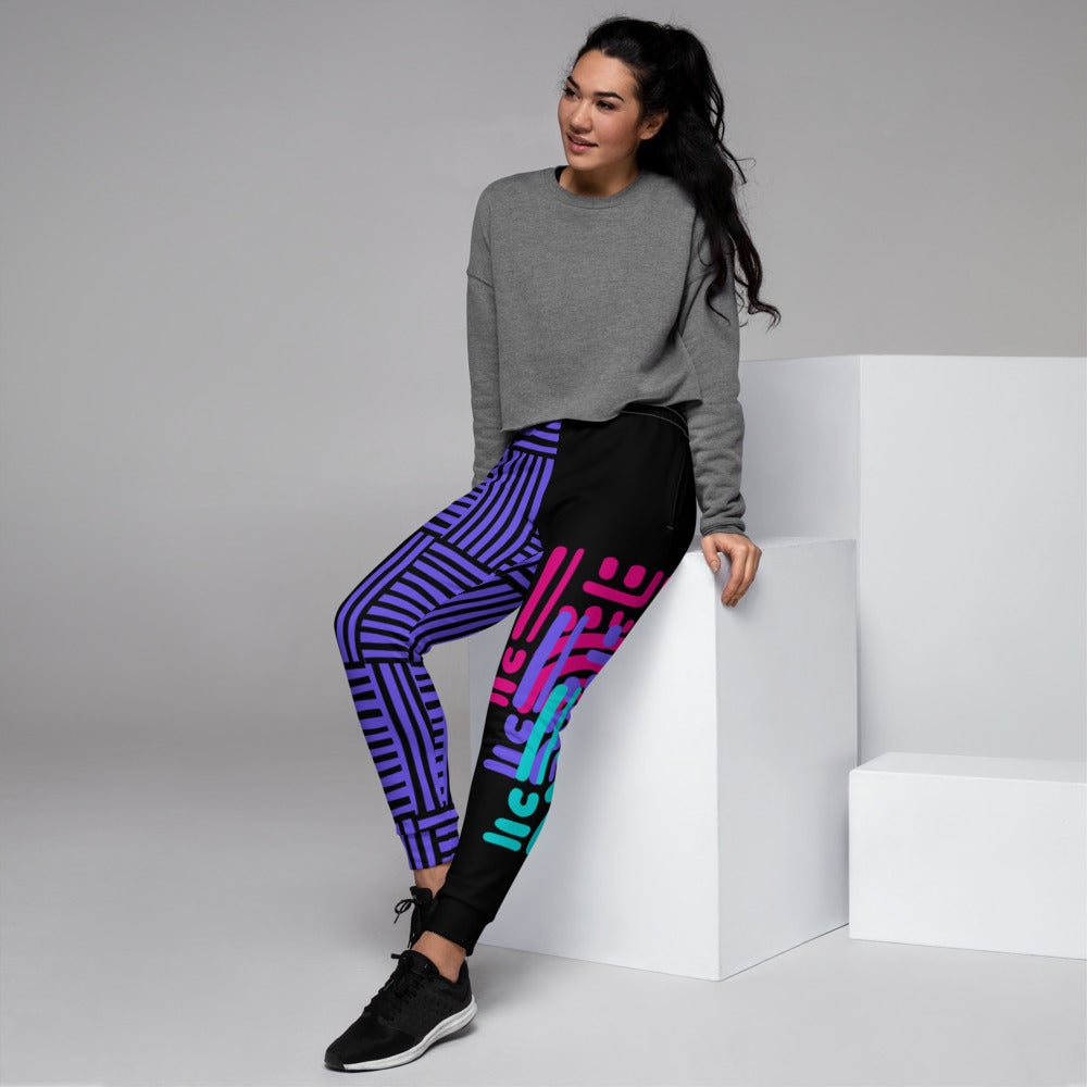 BlackEd and Weirdly Drip RAINBOW FUNKY Ladies Joggers purple