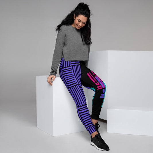 BlackEd and Weirdly Drip RAINBOW FUNKY Ladies Joggers purple