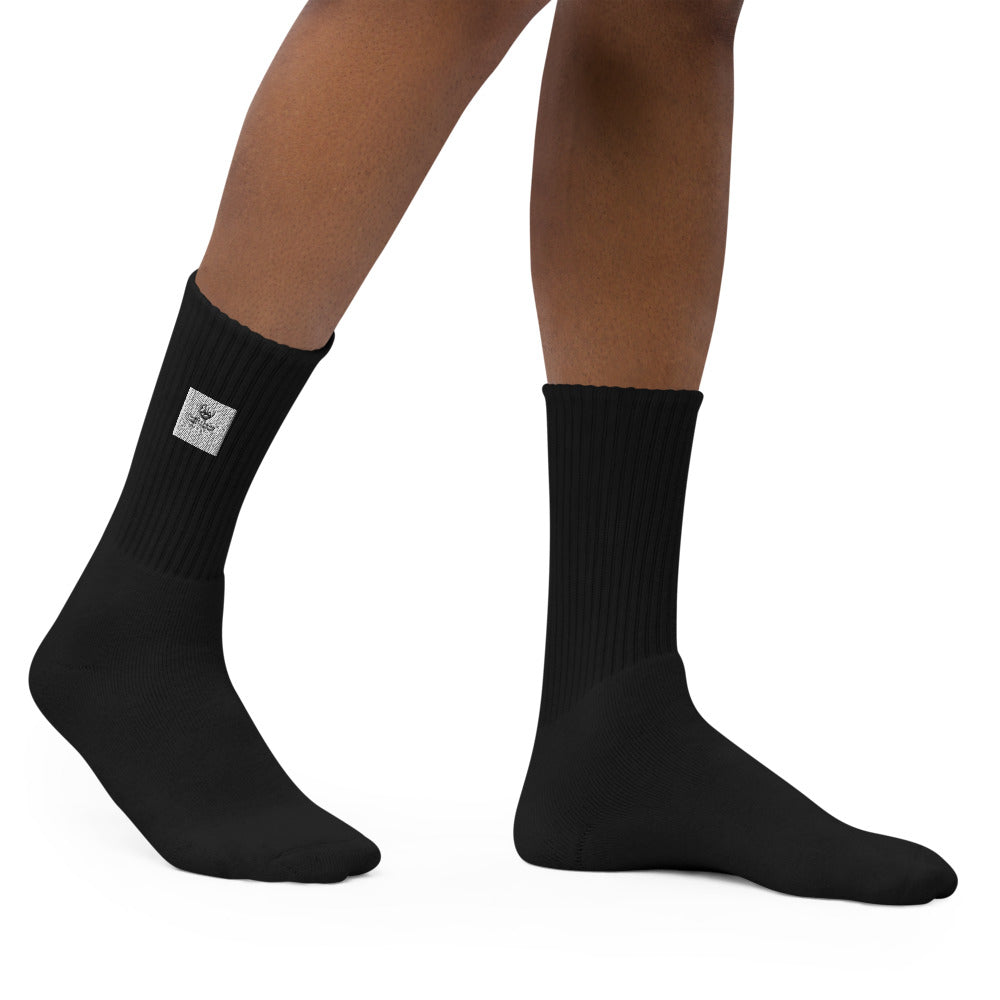 BlackEd and Weirdly Embroidered socks